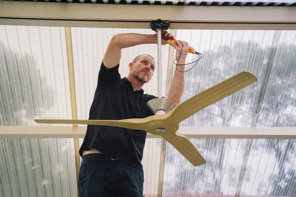 Rhodes electrician performing a switchboard upgrade